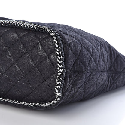 Stella McCartney Quilted Shaggy Deer Large Falabella Bucket Bag Black 8 of 8