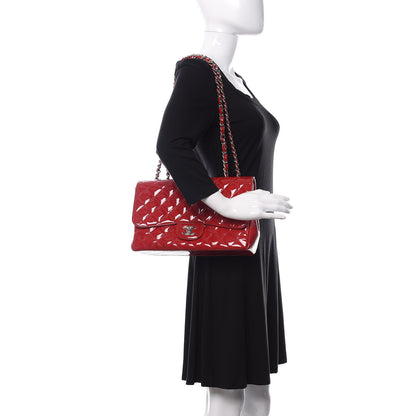 Chanel Patent Quilted Jumbo Single Flap Red 3 of 14