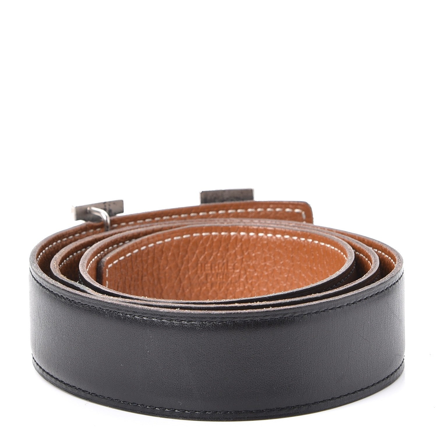 Hermes Togo Box 32mm H Belt 85 Gold Black 3 of 11