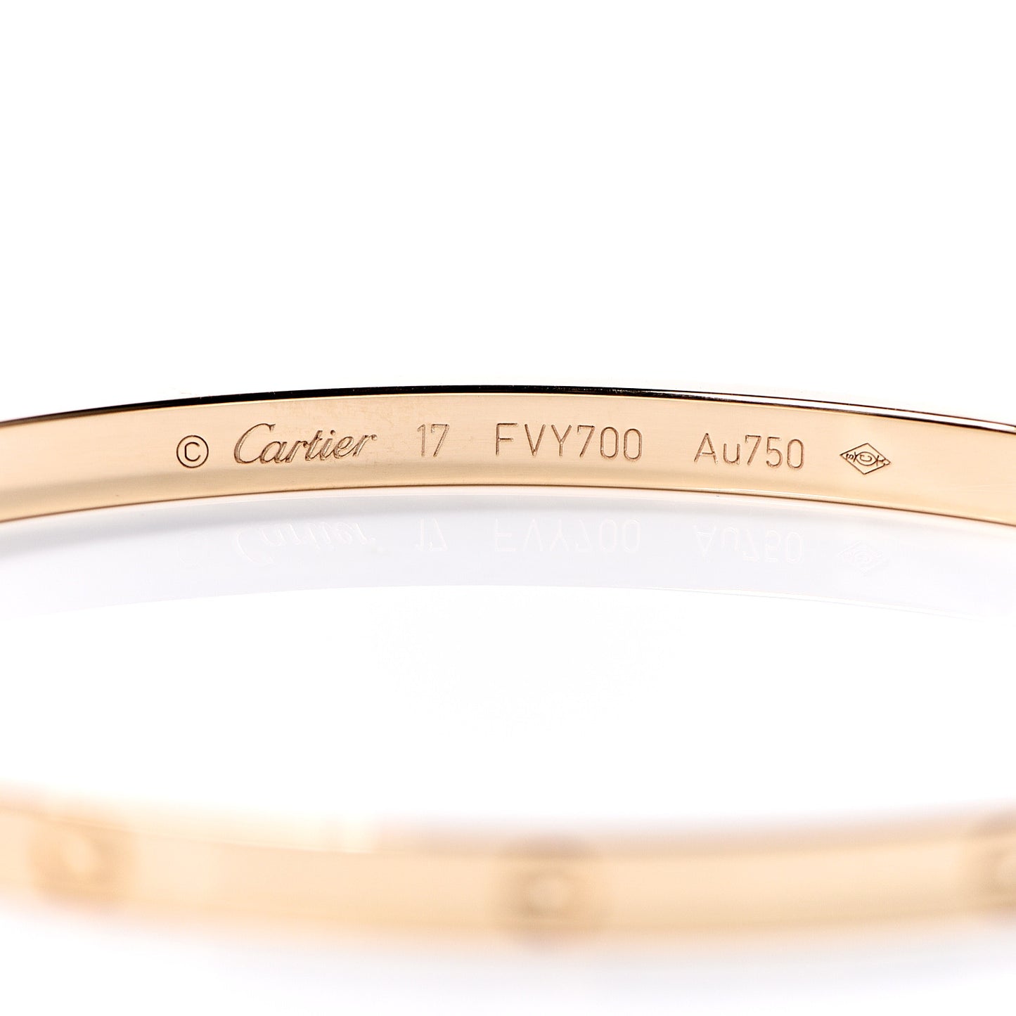 18K Yellow Gold Small LOVE Bracelet 17