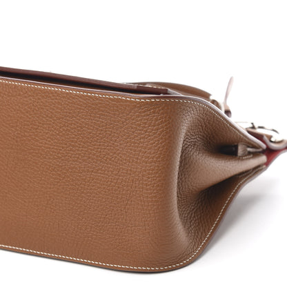 Hermes Taurillon Clemence Bi-Color Jypsiere 31 Gold Rouge Casaque 11 of 13