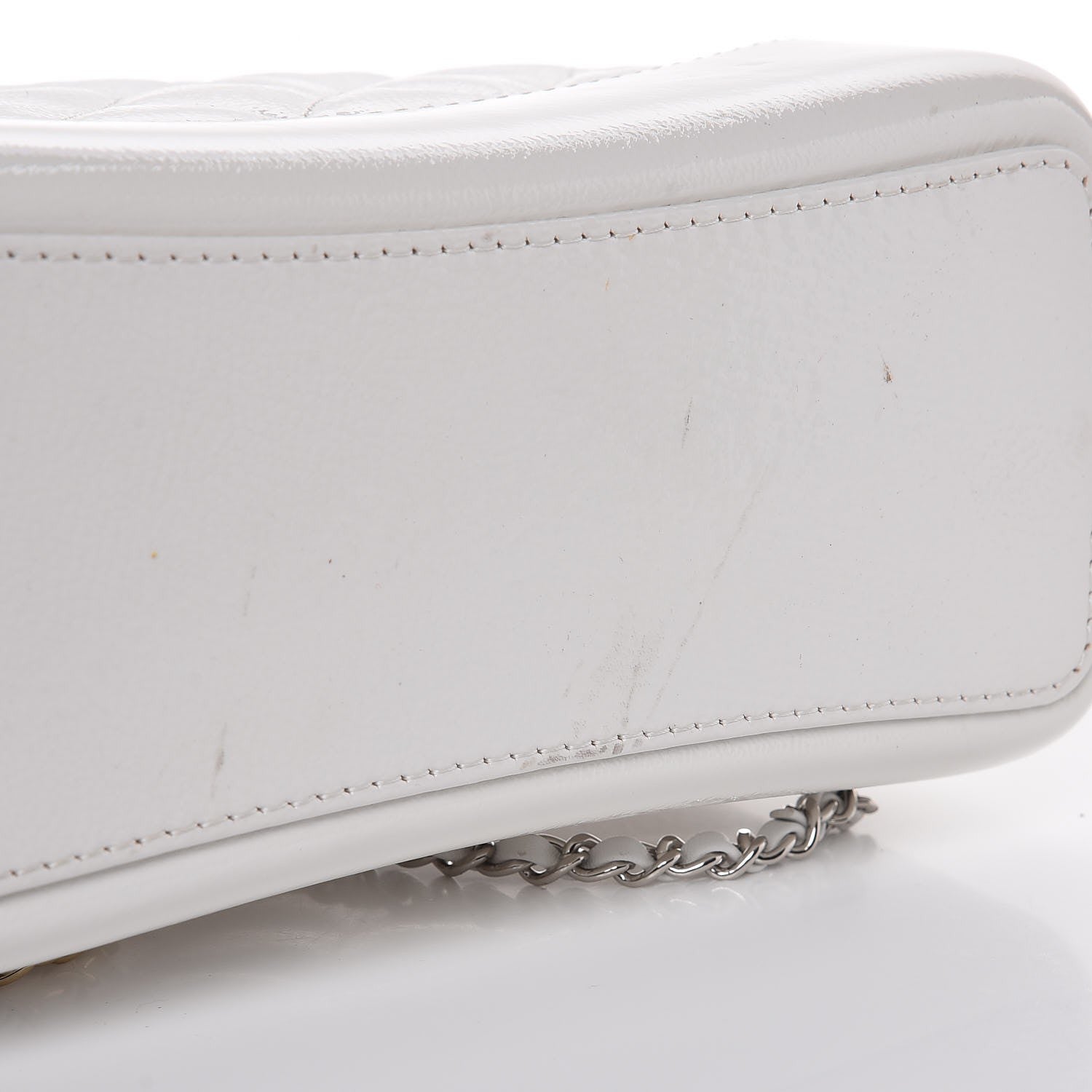 Chanel Patent Goatskin Quilted Small Gabrielle Backpack White 8 of 9