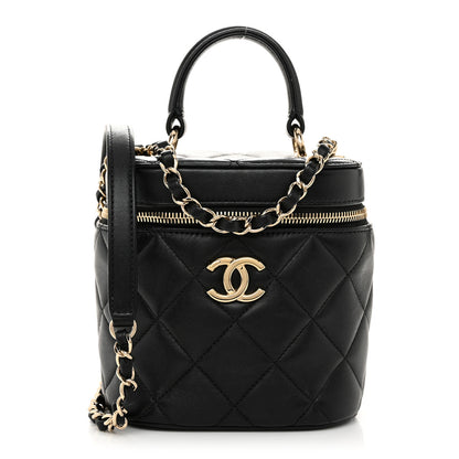 Chanel Lambskin Quilted Trendy Vanity Case Black 1 of 10