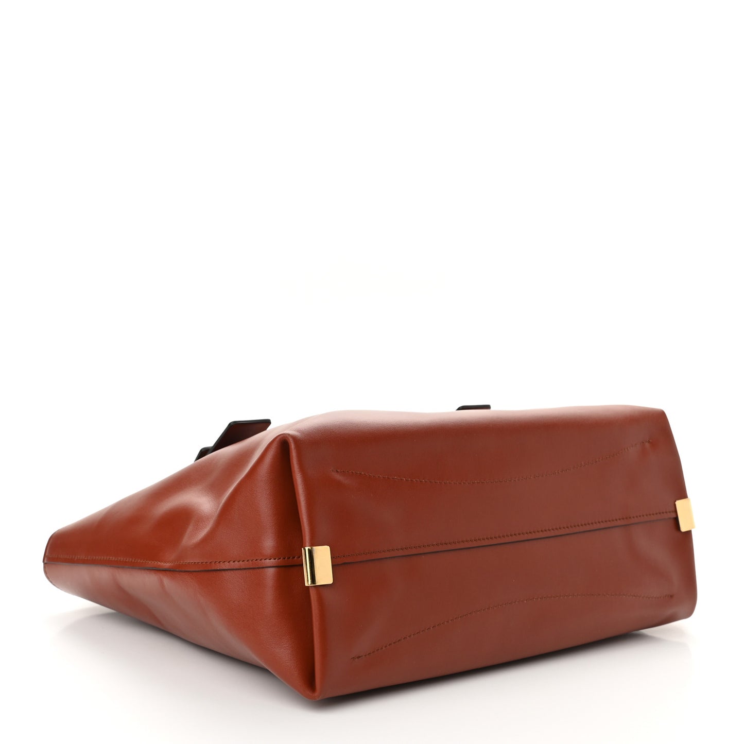 Shiny Calfskin Suede Medium C Zipped Tote Brown