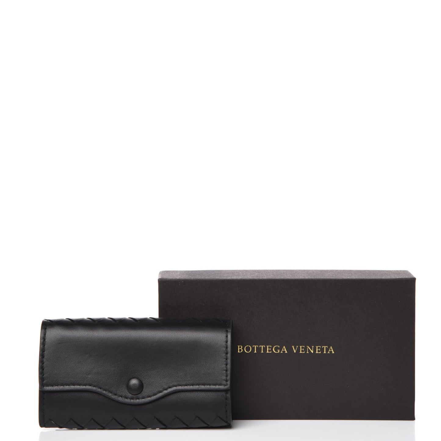 Nappa Intrecciato 6 Key Holder Black