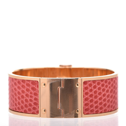 Hermes Lizard Charniere Uni Wide Hinged Bracelet M Bougainvillea 3 of 5