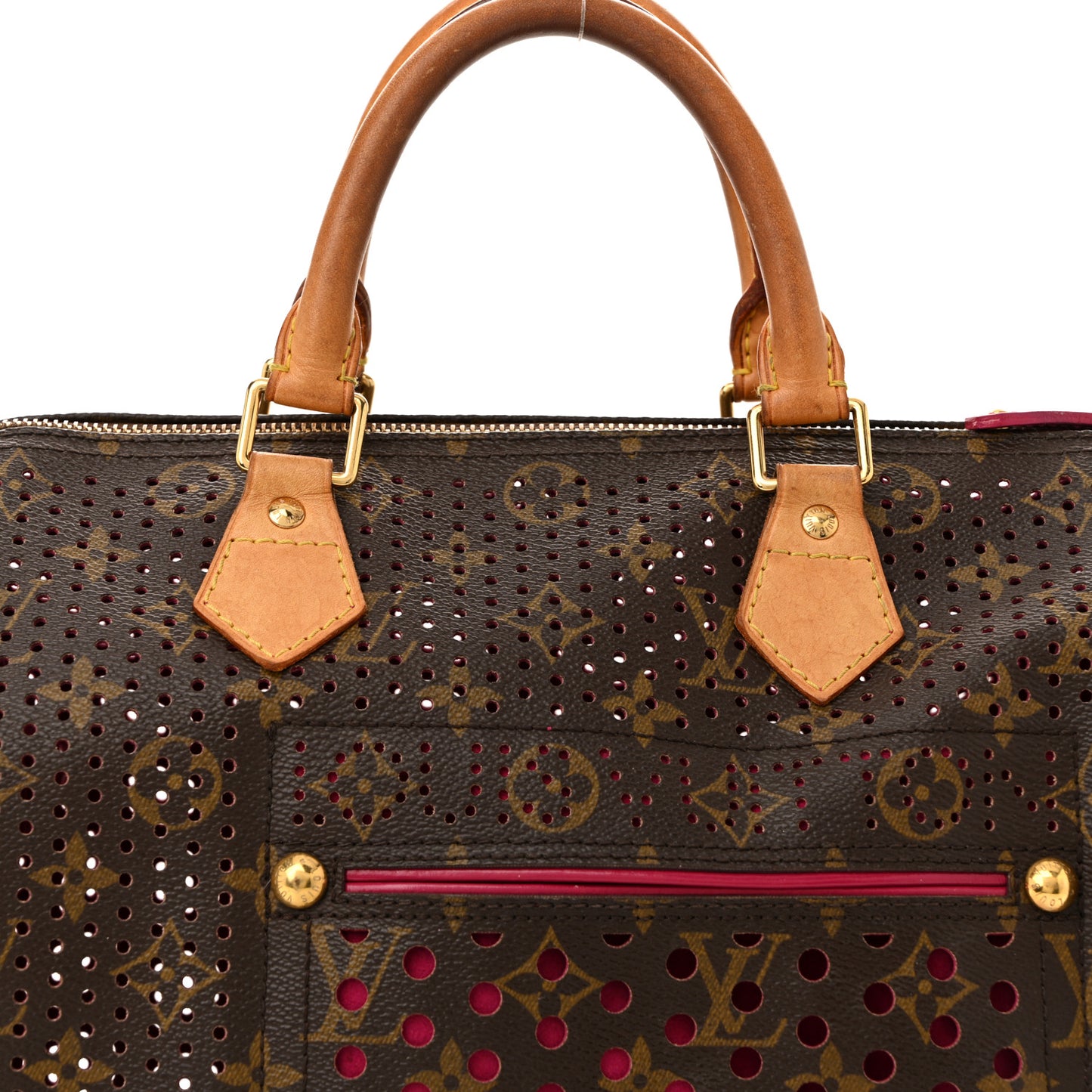 Monogram Perforated Speedy 30 Fuchsia