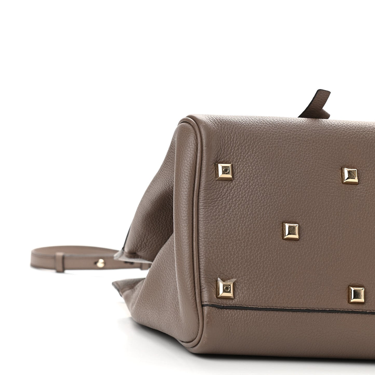 Hammered Calfskin Medium Studio Bag Caraway Seed