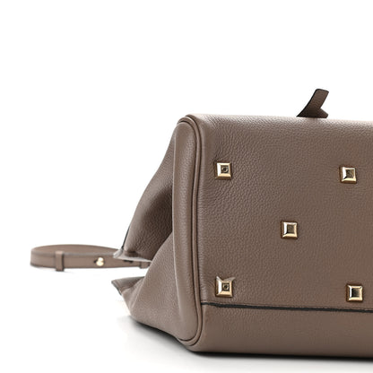 Salvatore Ferragamo Hammered Calfskin Medium Studio Bag Caraway Seed 9 of 10