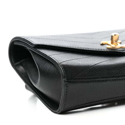 Chanel Calfskin Chevron Stitched Coco Waist Bag Black 8 of 10