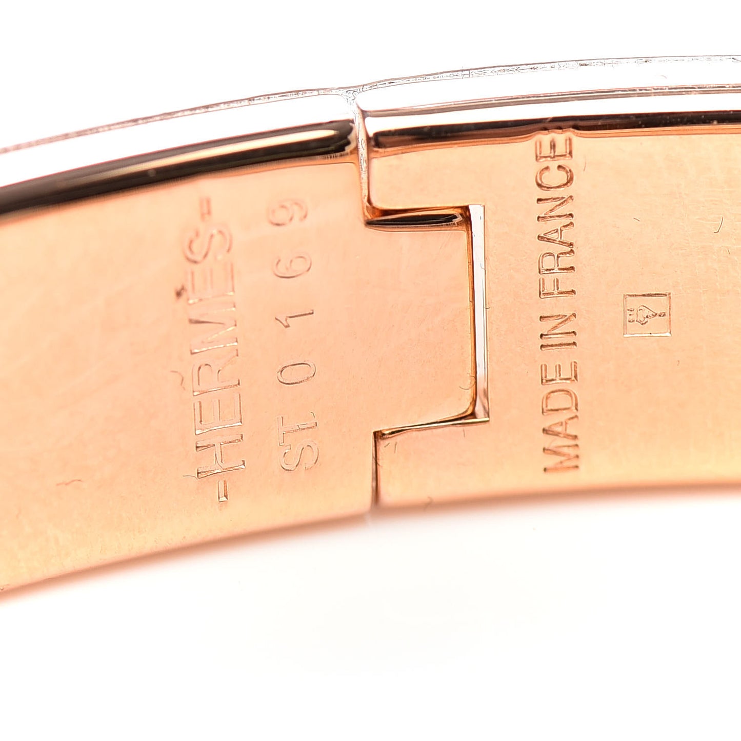 Enamel Narrow Clic Cadenas Bracelet GM Marron Glace