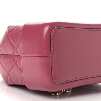 Chanel Aged Calfskin Quilted Small Gabrielle Backpack Dark Pink 5 of 10