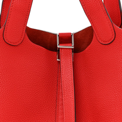 Hermes Taurillon Maurice Picotin Lock 18 PM Rouge Piment 8 of 12