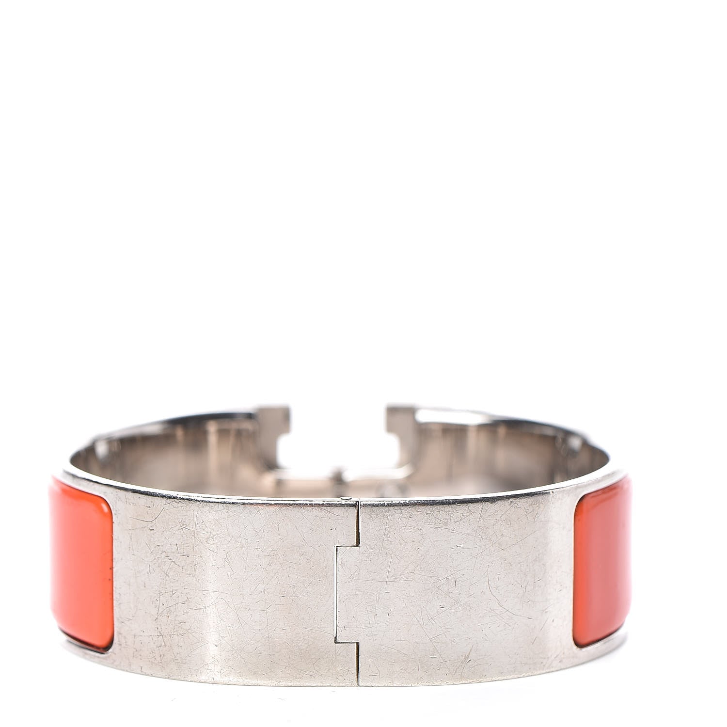 Hermes Enamel Wide Clic Clac H Bracelet GM Orange 3 of 5