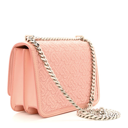 Burberry Calfskin Monogram Embossed Small TB Chain Bag Blush Pink 3 of 16