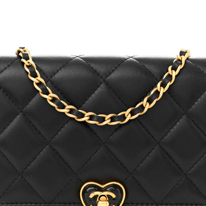 Chanel Lambskin Plexiglass Quilted Coco Love Wallet On Chain WOC Black 8 of 12