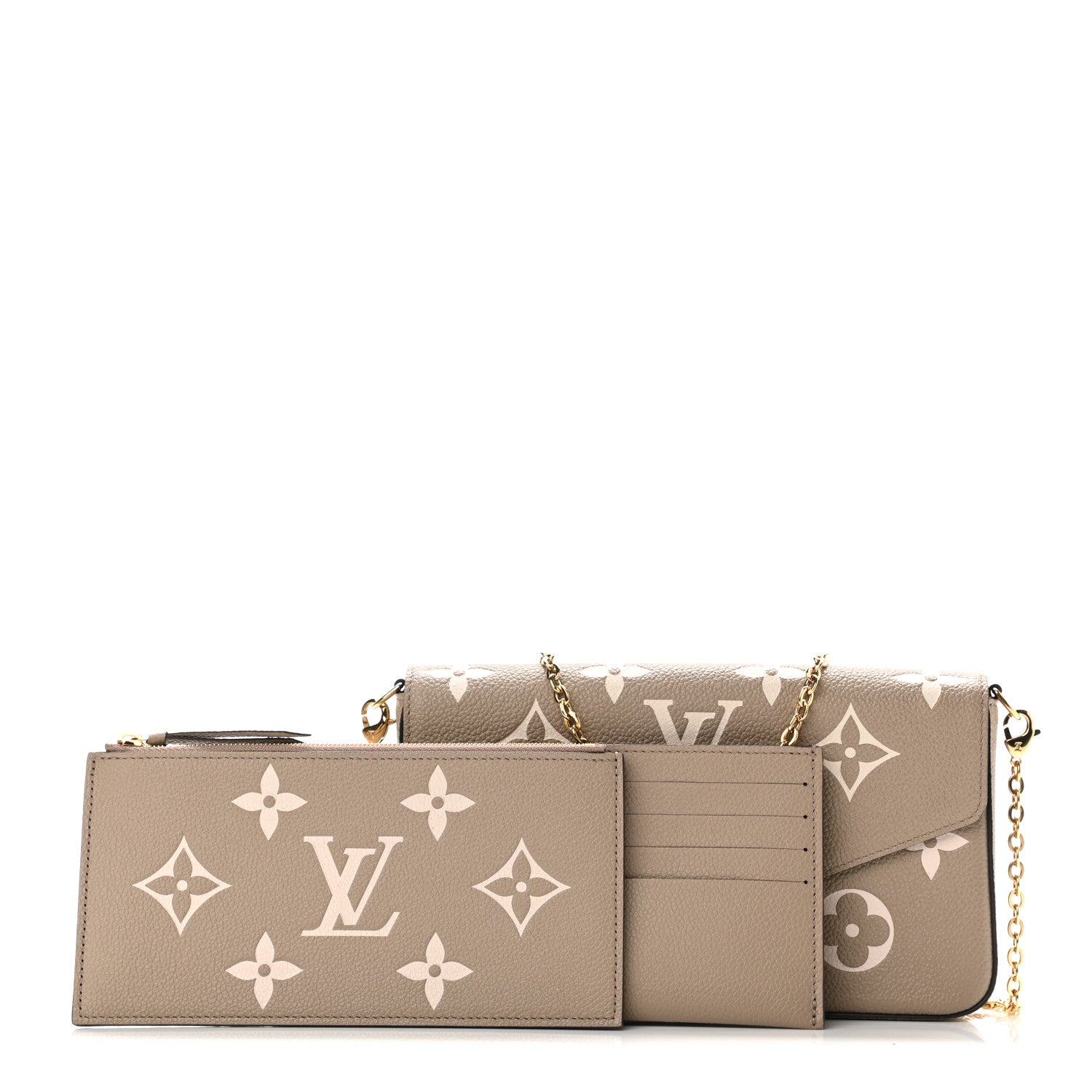 Louis Vuitton Empreinte Monogram Giant Felicie Pochette Tourterelle Creme 1 of 10