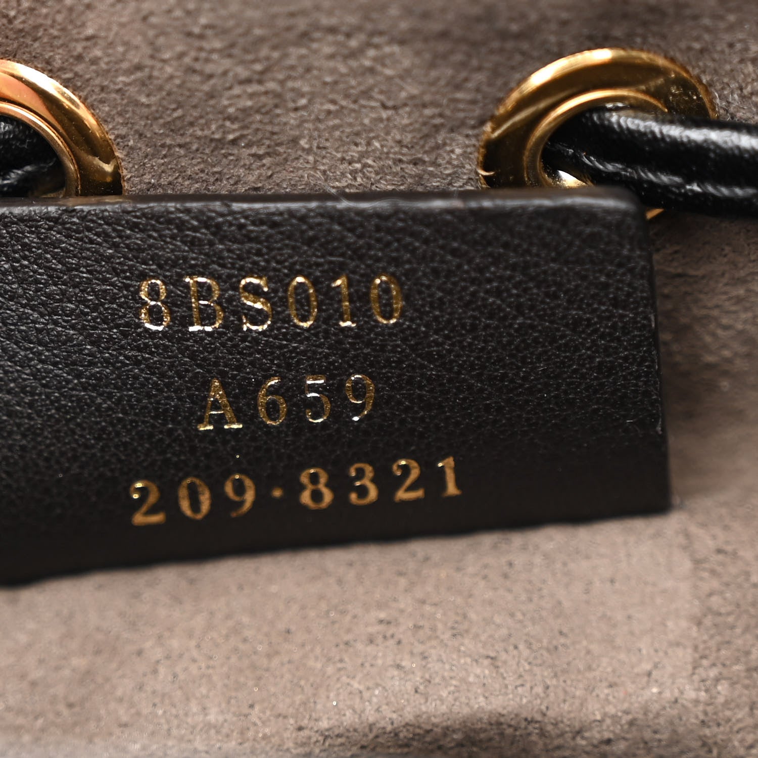 Fendi Vitello Liberty F is Fendi Bi-Color FF 1974 Embossed Mini Mon Tresor Bucket Bag Maya Black 7 of 10