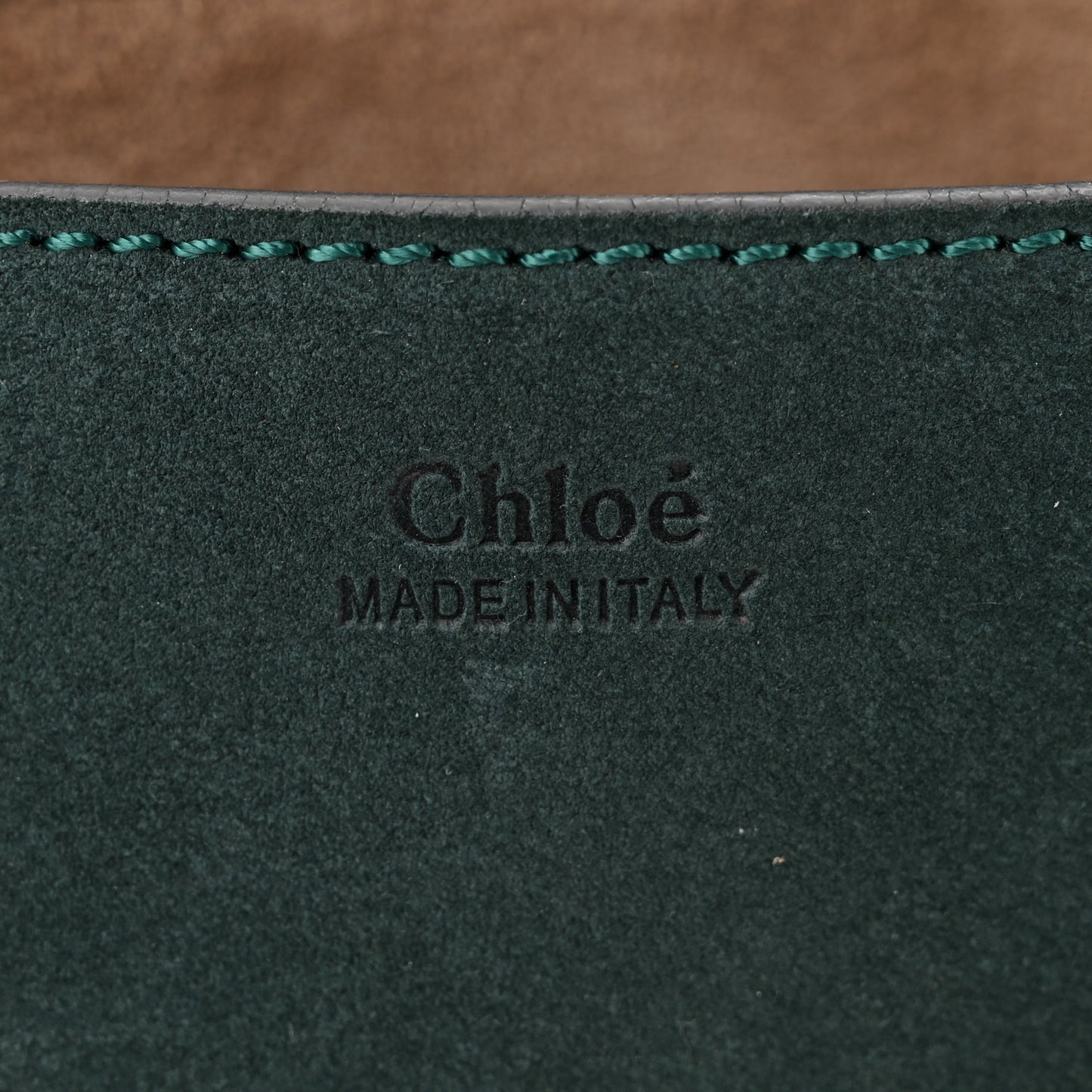 Suede Smooth Calfskin Drew Shoulder Bag Intense Green Brown