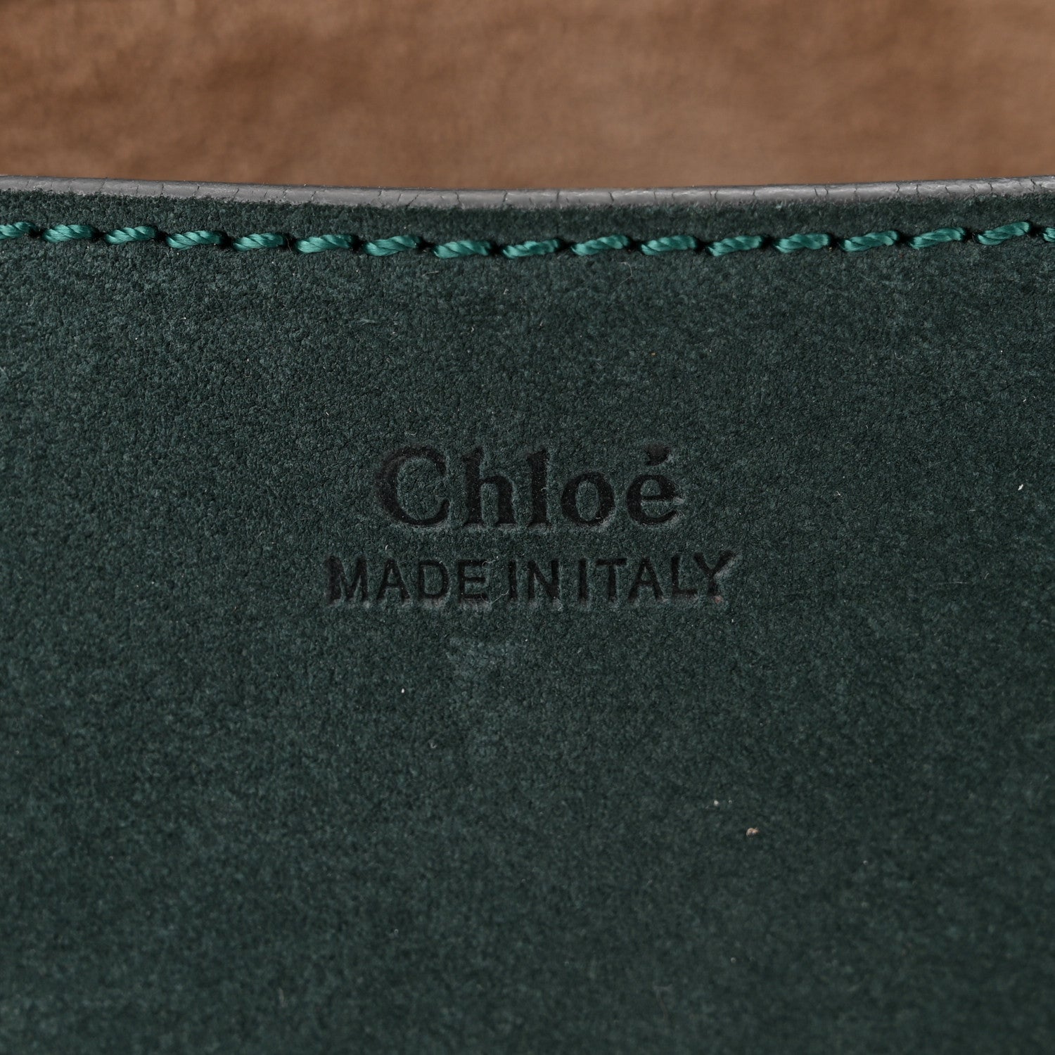 Chloe Suede Smooth Calfskin Drew Shoulder Bag Intense Green Brown 6 of 9