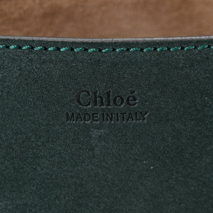 Chloe Suede Smooth Calfskin Drew Shoulder Bag Intense Green Brown 6 of 9