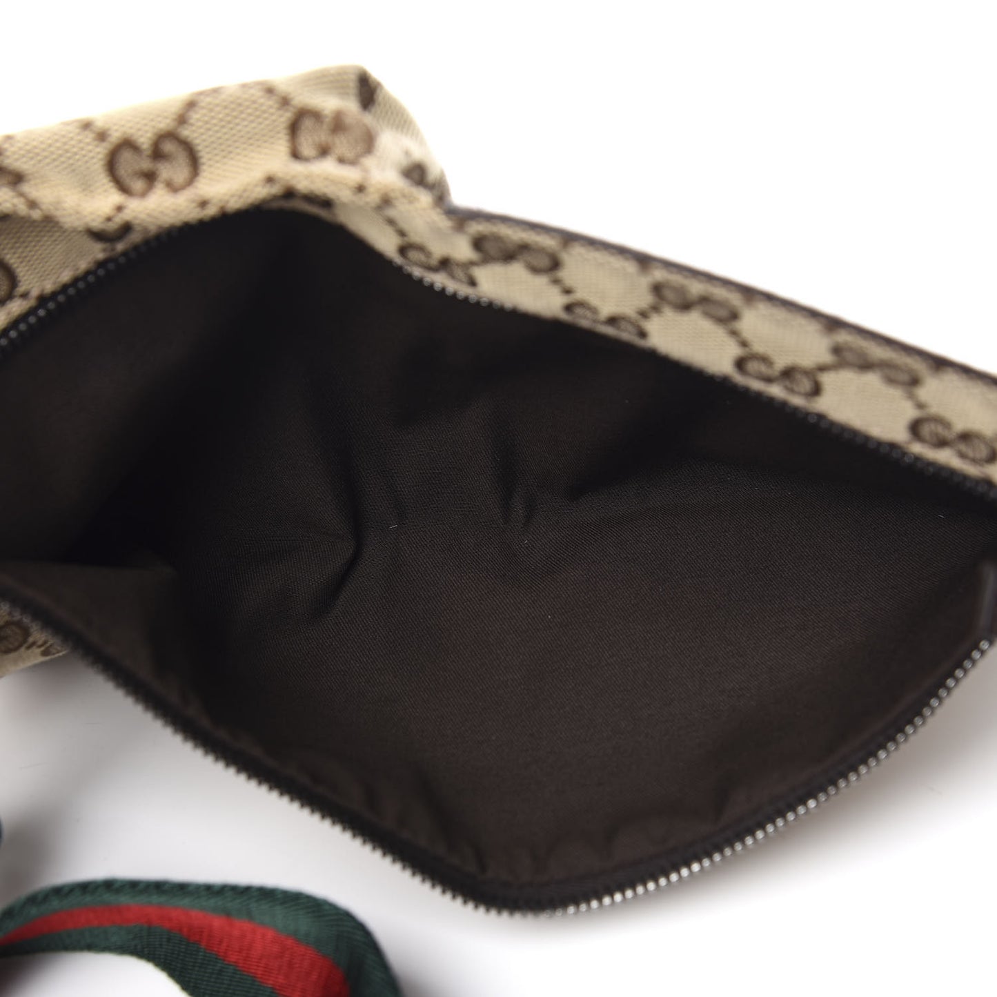 GG Monogram Double Pocket Belt Bag Dark Brown