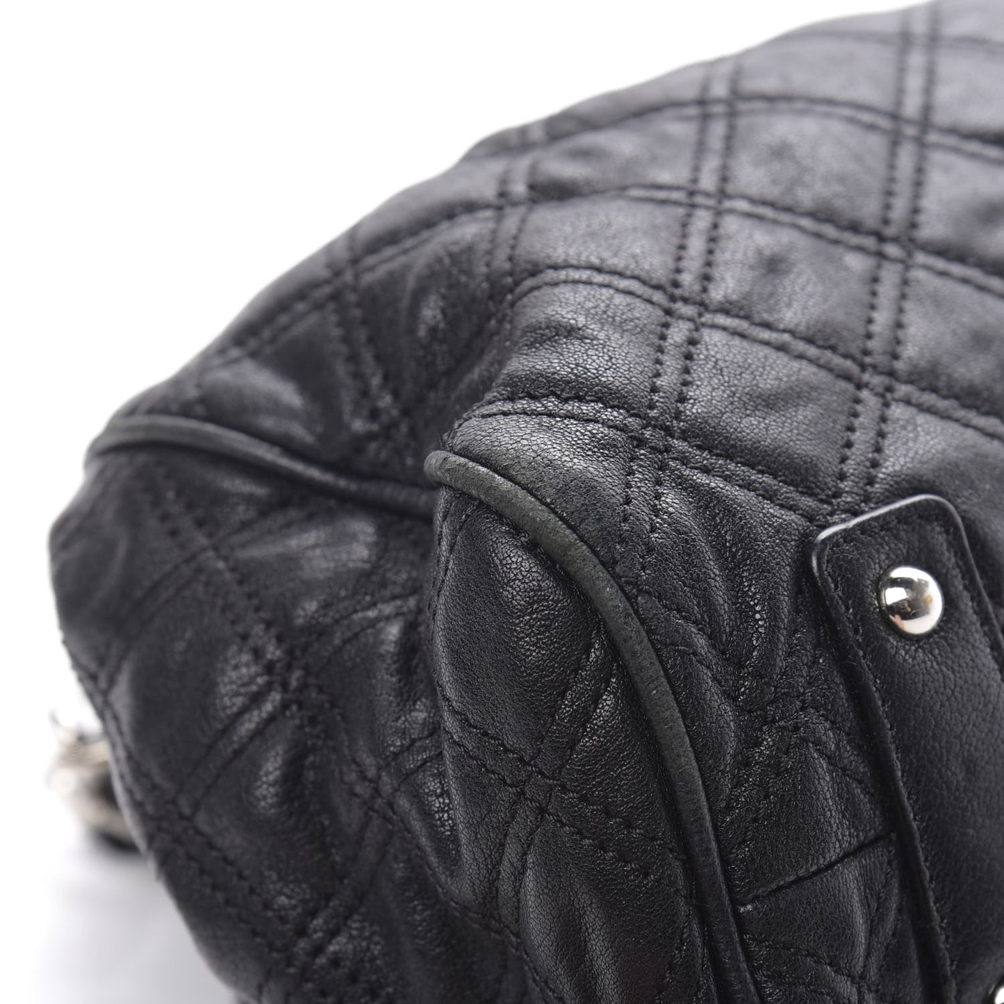 Calfskin Quilted Stam Black