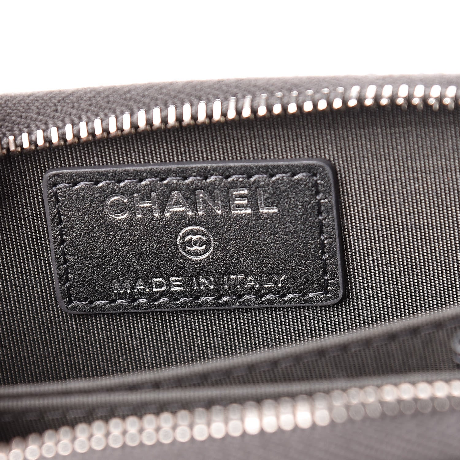 Chanel Goatskin Camellia Embossed Zip Coin Purse Anthracite 6 of 8