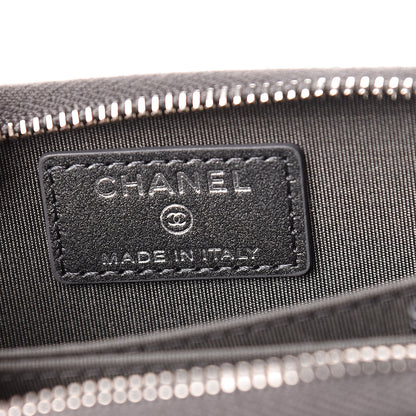 Chanel Goatskin Camellia Embossed Zip Coin Purse Anthracite 6 of 8