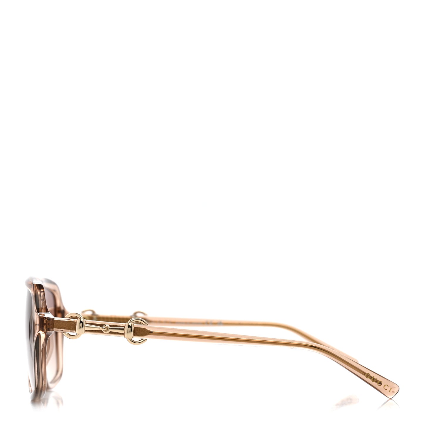 Acetate Horsebit Frame Sunglasses GG2052S Beige Transparent
