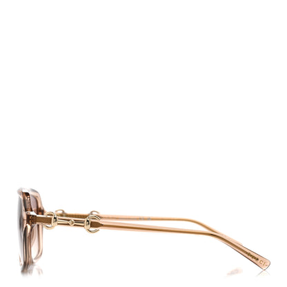 Gucci Acetate Horsebit Frame Sunglasses GG2052S Beige Transparent 3 of 9