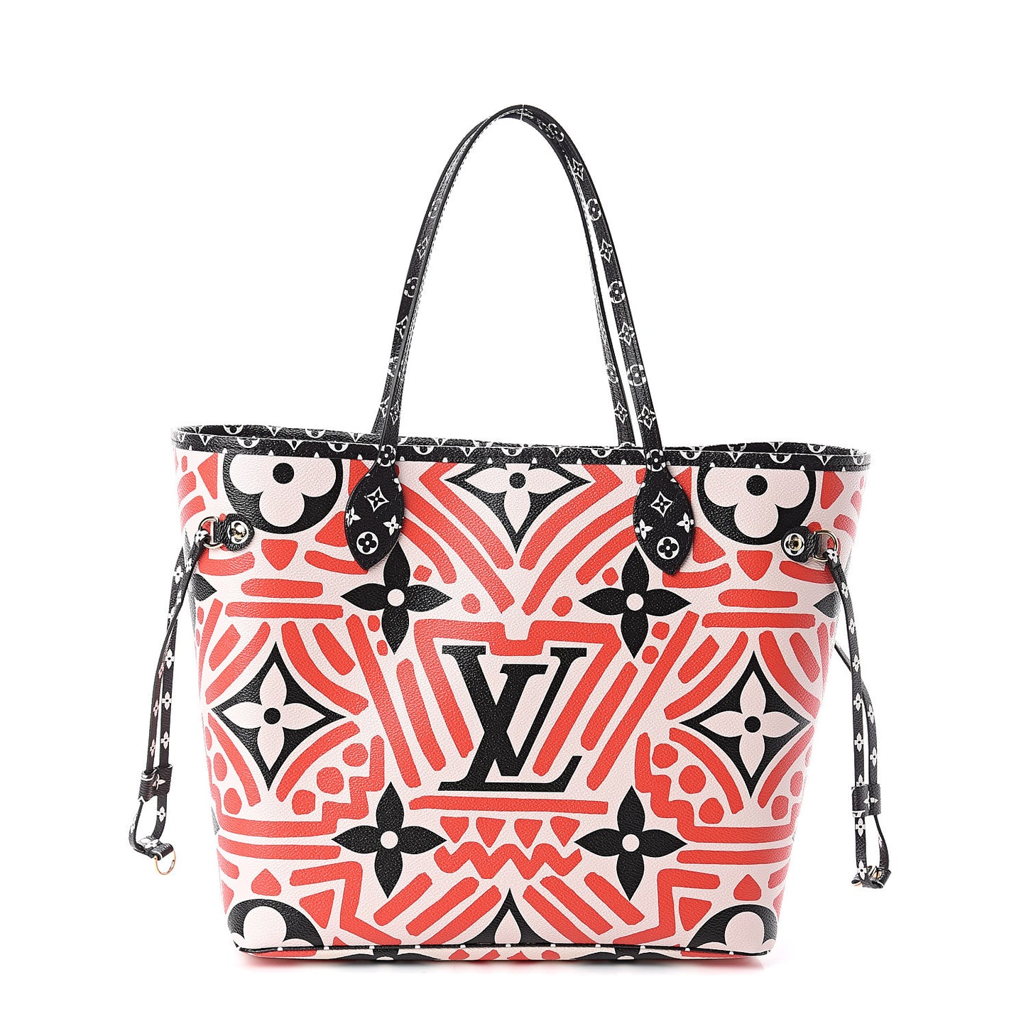 Monogram Giant Crafty Neverfull MM Creme Rouge Black