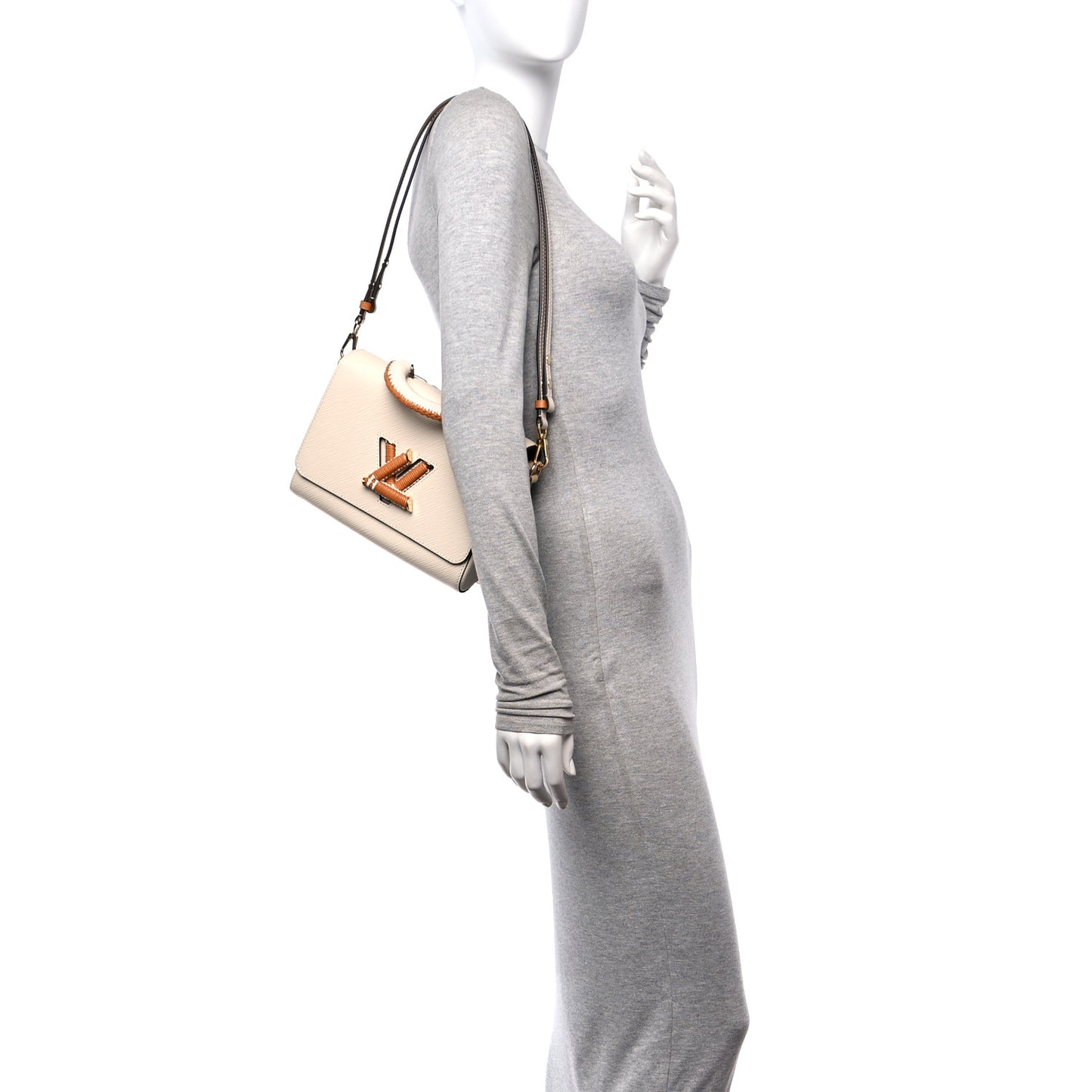 Epi Twist Top Handle Shoulder Bag MM Quartz Gold Honey