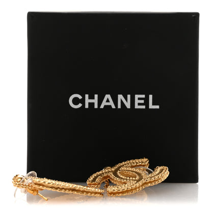 Chanel CC Drop Earrings Matte Gold 5 of 5