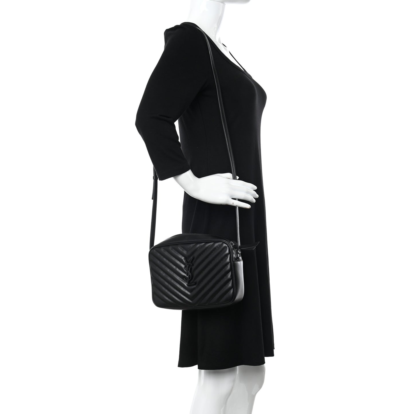 Calfskin Matelasse Monogram Monochrome Lou Camera Bag Black