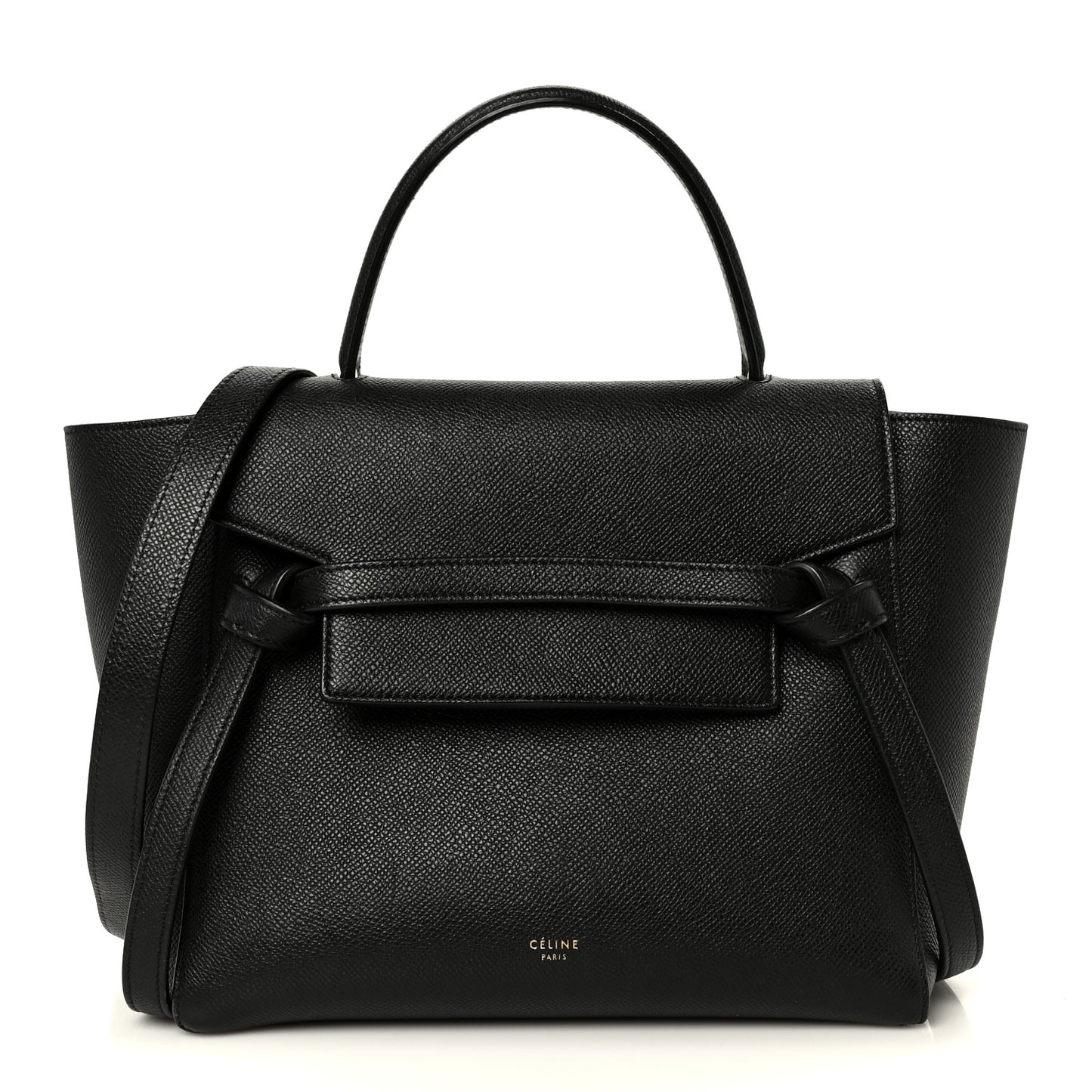 Grained Calfskin Micro Belt Bag Black