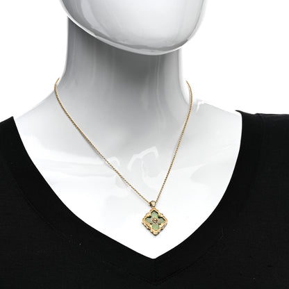 Buccellati 18K Yellow Gold Enamel Opera Tulle Pendant Necklace Green 2 of 5