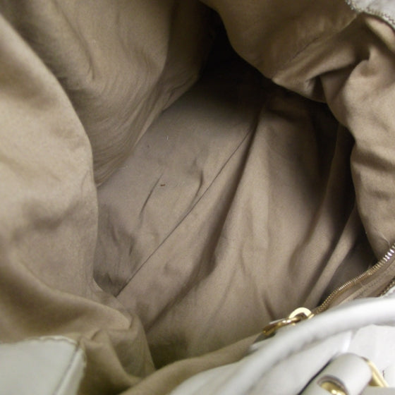 Vitello Lux Leather Large Bag Ivory