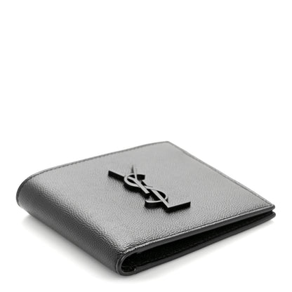 Saint Laurent Grain De Poudre Monogram Monochrome East West Cassandre Bifold Wallet Black 8 of 18