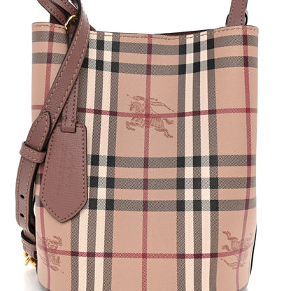 Burberry Haymarket Check Colours Small Lorne Bucket Crossbody Elderberry 7 of 9