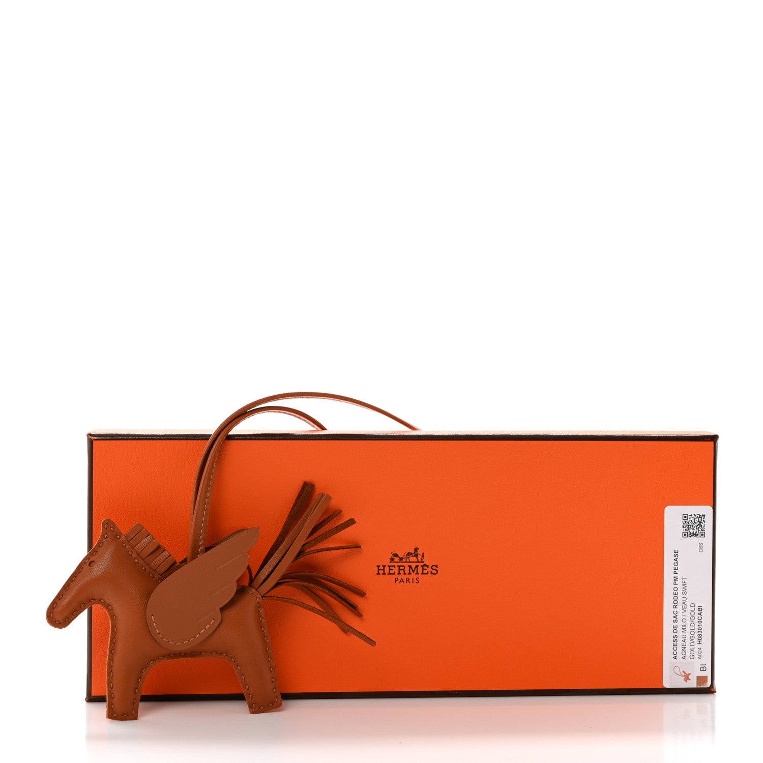 Hermes Milo Lambskin Swift Grigri Rodeo Pegase Horse Bag Charm PM Gold 5 of 5