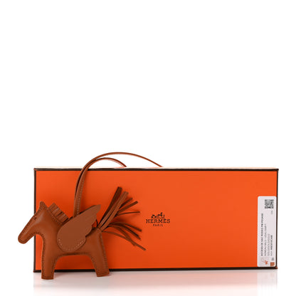 Hermes Milo Lambskin Swift Grigri Rodeo Pegase Horse Bag Charm PM Gold 5 of 5