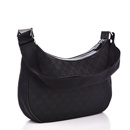 Gucci Monogram Medium Half Moon Hobo Black 3 of 10