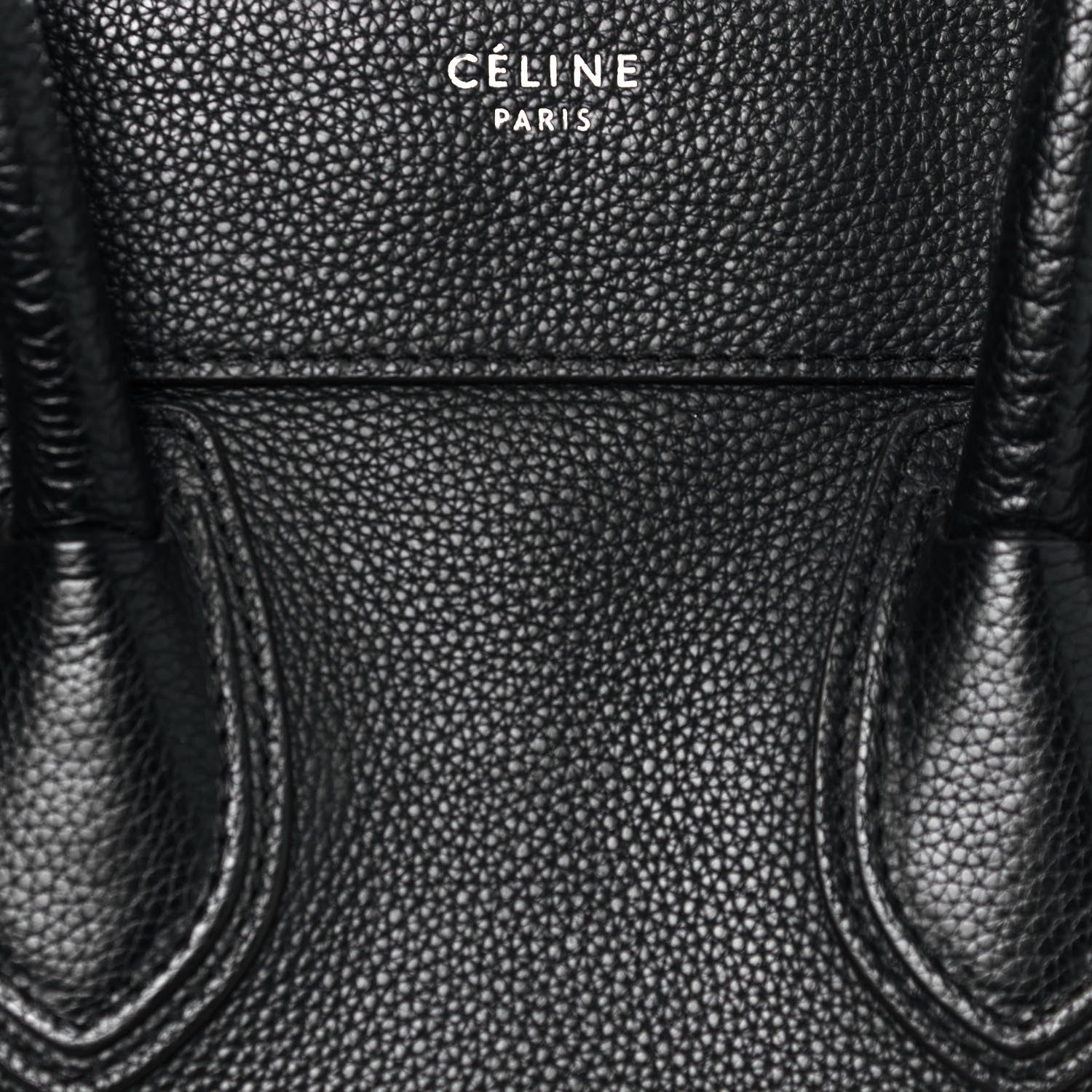 Celine Drummed Calfskin Mini Luggage Black 8 of 15