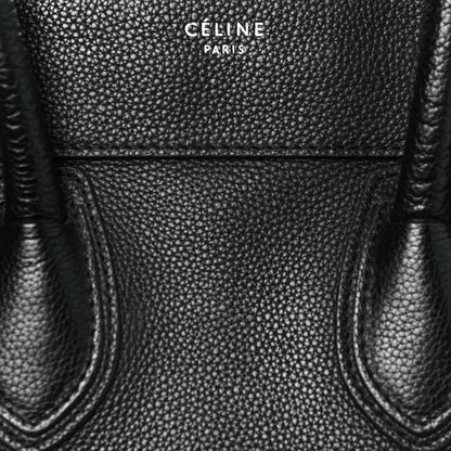 Celine Drummed Calfskin Mini Luggage Black 8 of 15
