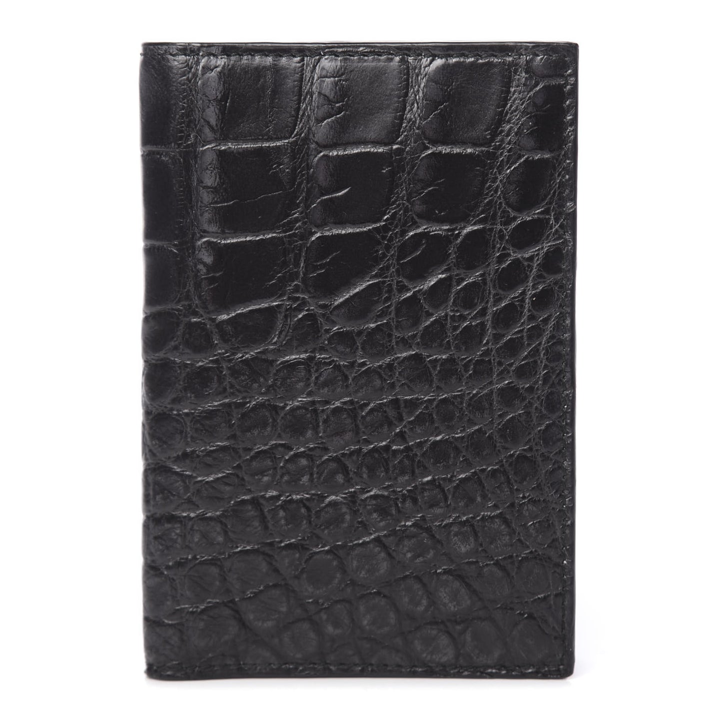 Crocodile Passport Case Black