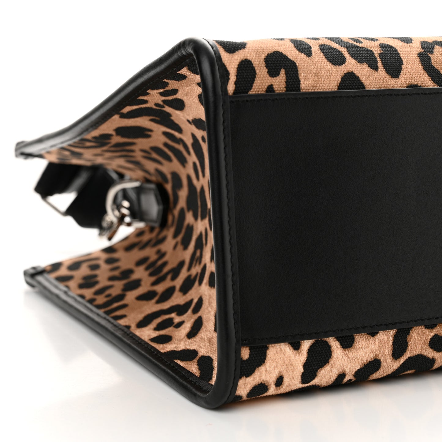 Canvas Calfskin Leopard Print Tote