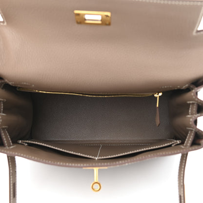 Hermes Togo Kelly Retourne 28 Etoupe 5 of 12