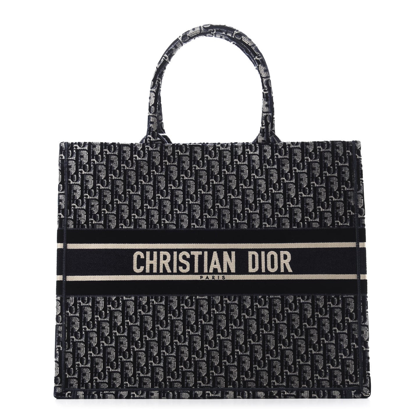 Oblique Velvet Book Tote Blue Multicolor