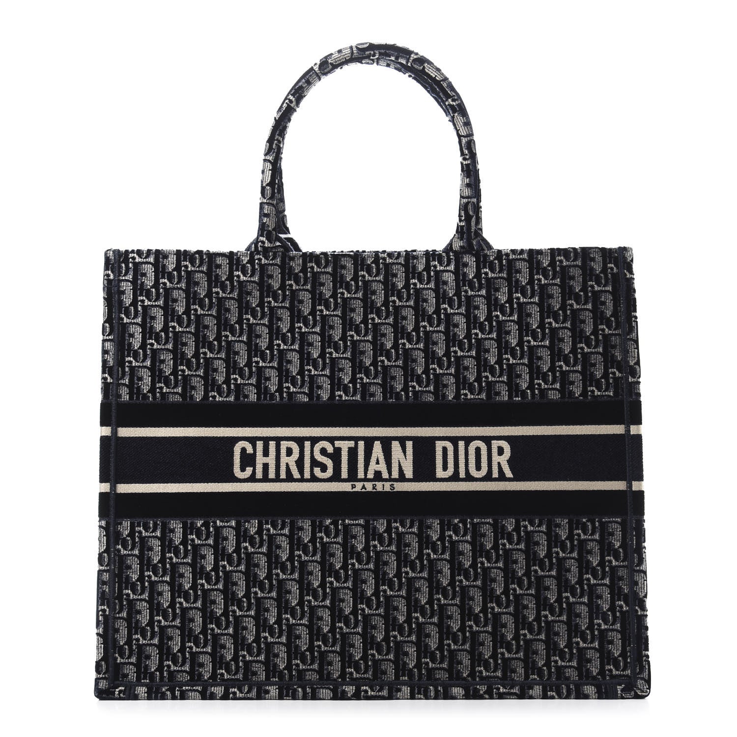 Christian Dior Oblique Velvet Book Tote Blue Multicolor 1 of 11